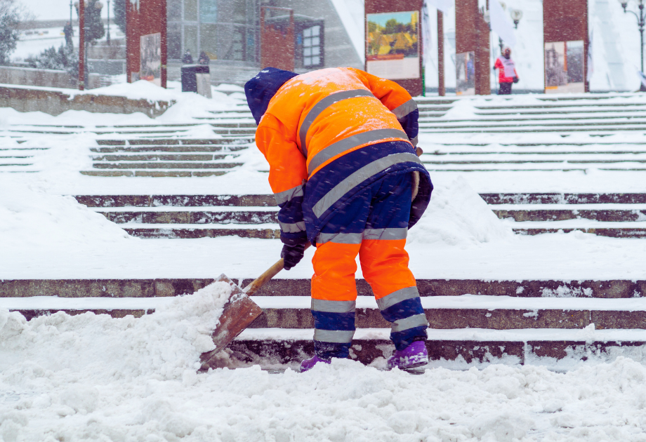 shoveling snow